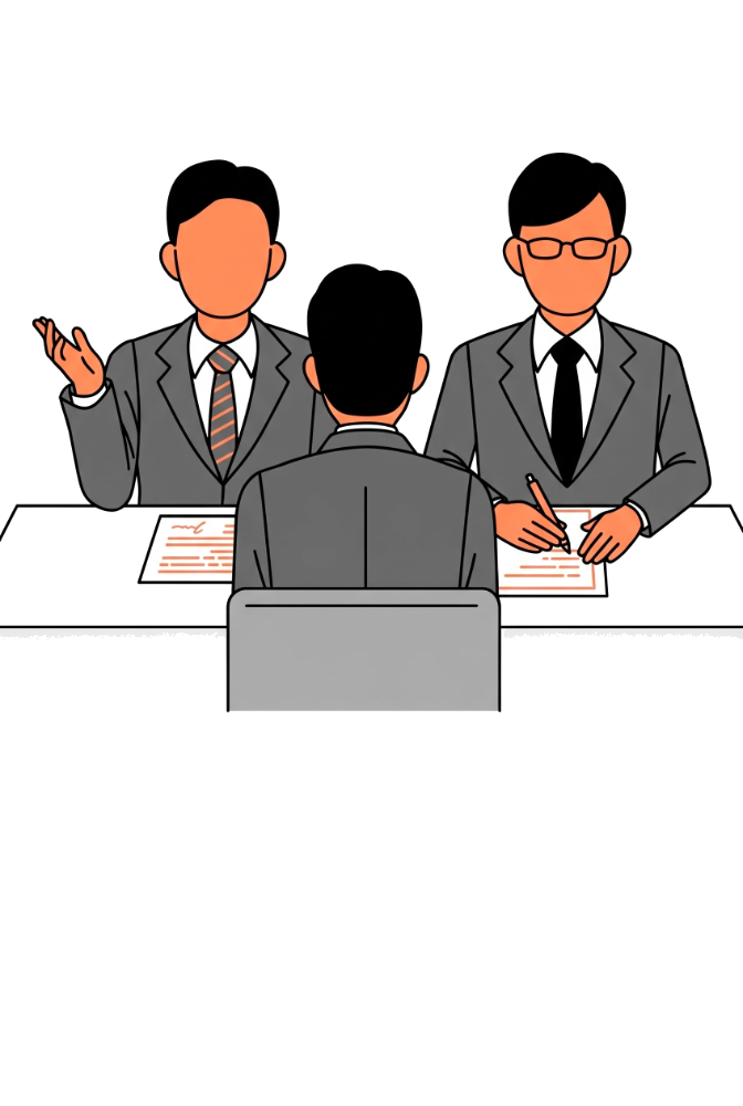 企業側で通常選考を行うイラスト