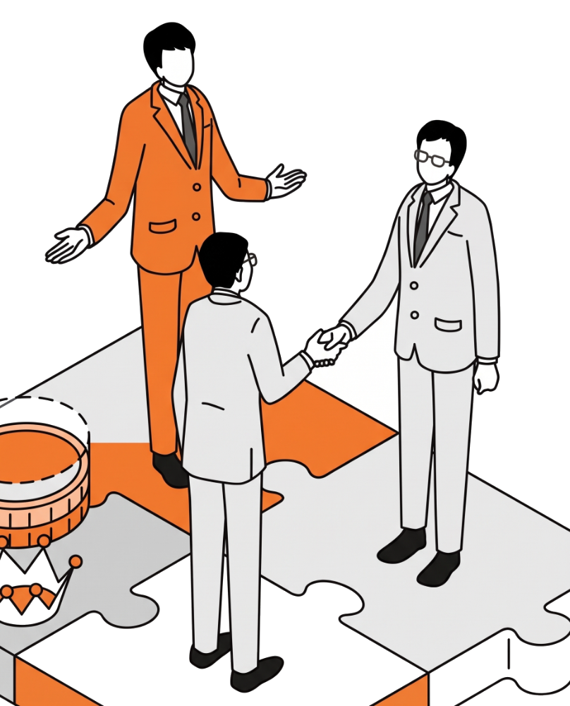 頼まれて応じるリファラル紹介者のイラスト